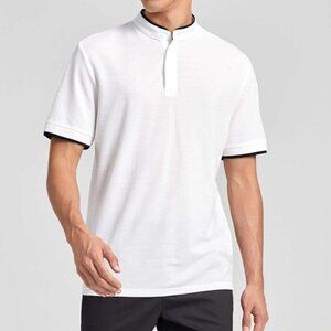 Casual White Men's Button-up Polo Shirt